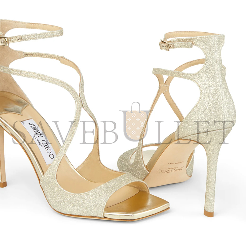 Ji*y Ch* azia 95 platinum ice dusty glitter sandals azia95dgz